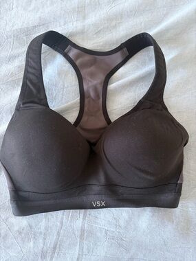 VSX Black Padded Racerback Sports Bra with Mesh Back